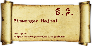 Biswanger Hajnal névjegykártya